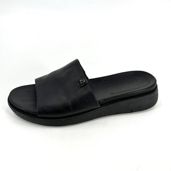 Cole Haan Womens Black Leather Zerogrand Global Slide Cushioned Beach 8 Sandals - Picture 1 of 7